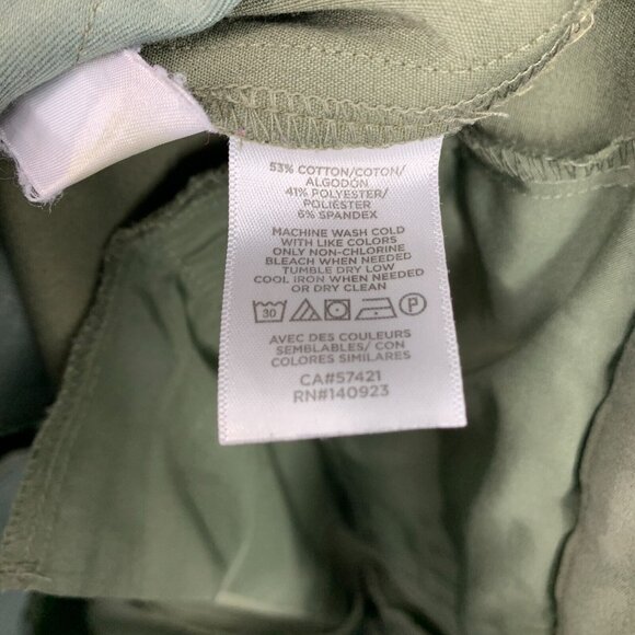 LOFT Pants Green Skinny Crop Zip Pocket Ankle Cotton Blend - Picture 9 of 9